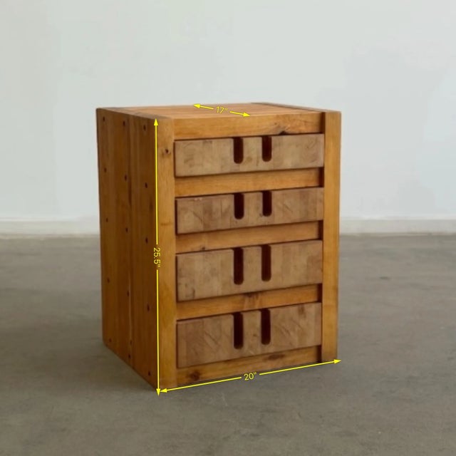 Brown 1970s Artisanal Reclaimed Wood Quad-Drawer Accent Chest For Sale - Image 8 of 11