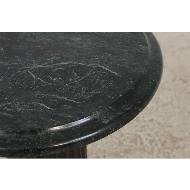 Bronze Vintage Louis XVI Style Bronze Marble Top Pedestal Table For Sale - Image 8 of 13