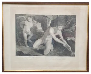 G Longhi, Il Genio De La Musica: Cupido, Engraving, 19th Century, Framed