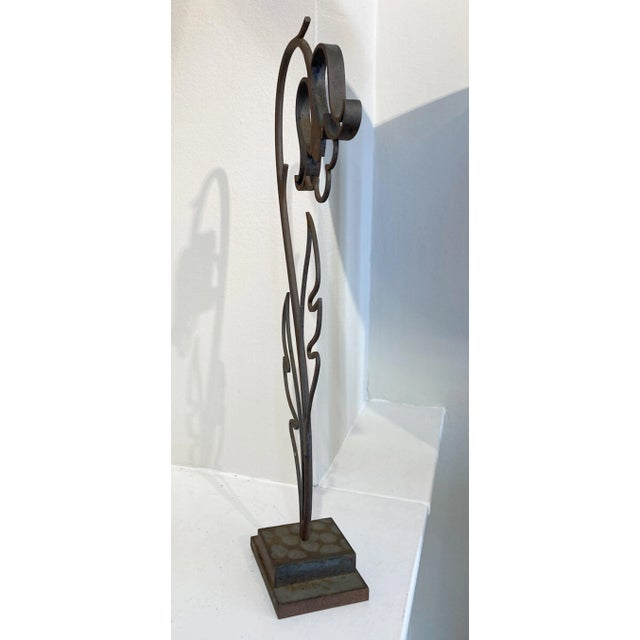 Mid-Century Bronze Flower Sculpture by Michel Zadounaïsky, France, 1989 For Sale - Image 4 of 6