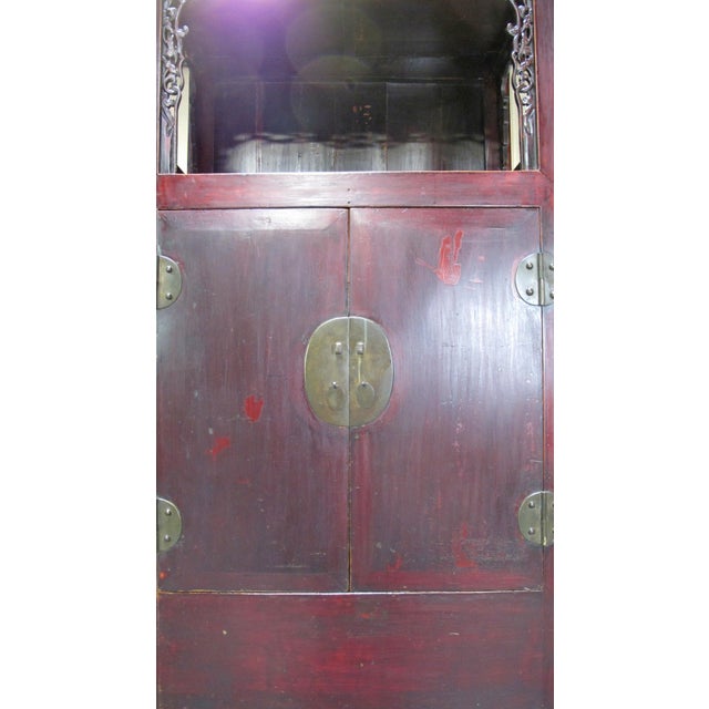 Mid 19th Century Pair Antique Open-Shelf Elm Display Cabinet For Sale - Image 5 of 17