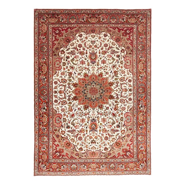 Middle Eastern Hand-Knotted Tabriz Rug For Sale