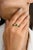 Not Yet Made - Made To Order 18k Gold East West Emerald Diamond Alternative Wedding Band Size 6 For Sale - Image 5 of 12