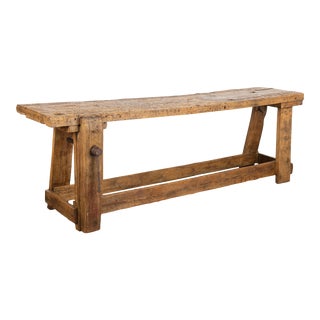 Rustic Console Table Carpenter's Workbench, France Circa 1860-80 For Sale
