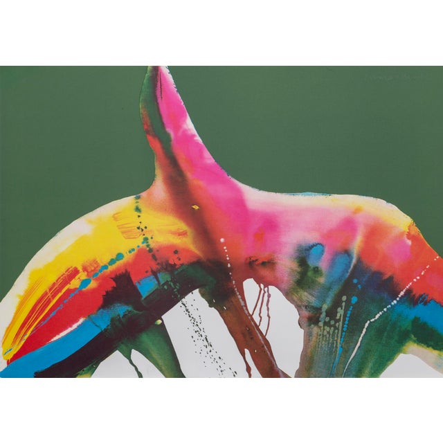 Abstract Lamar Briggs Fire Dancer, Colorful Abstract Expressionist Lithograph by Lamar Briggs 1976 For Sale - Image 3 of 5