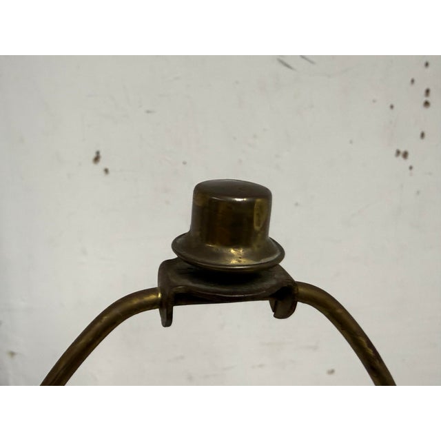 Vintage Etched Brass Table Lamp For Sale - Image 4 of 12