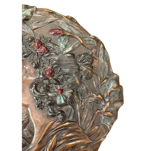 Signed A. Mucha Art Nouveau Floral Relief Wall Plaque, Early 20th Century. For Sale In Los Angeles - Image 6 of 13