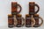 Amber Brown Glass With Wood Handle Beer Mug Set of Six 4661b For Sale - Image 9 of 18