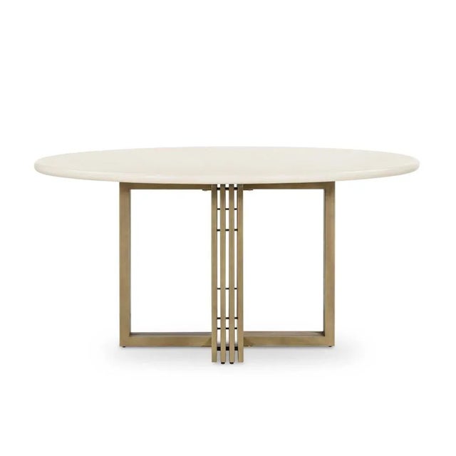 Four Hands Mia Round Dining Table, Parchment White For Sale In Austin - Image 6 of 11