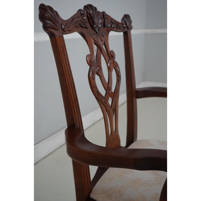 Brown Set of 10 Mahogany Chippendale Dining Chairs For Sale - Image 8 of 18