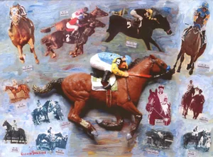 American Pharaoh Painting, Gloria Schloss