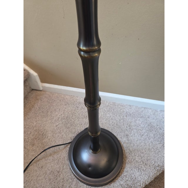 Metal Vintage Faux Bamboo Brass Hollywood Regency/Chinoiserie Floor Lamp For Sale - Image 7 of 12