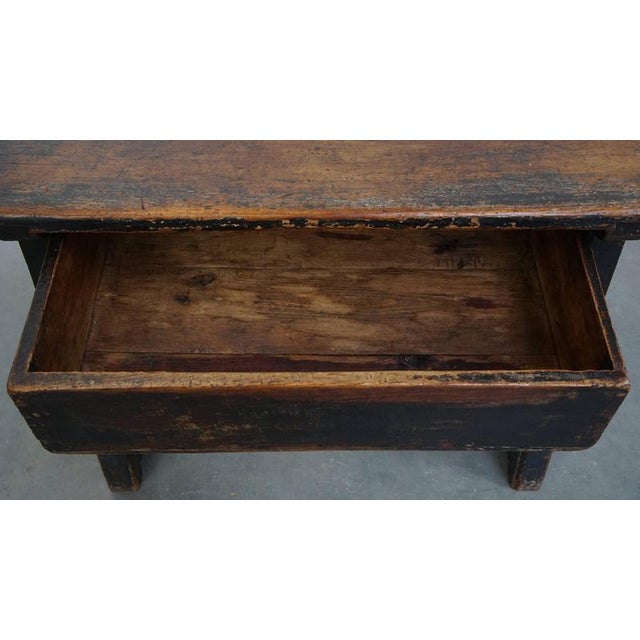 Brown Antique Spanish Side Table with Drawer, Late 18th Century For Sale - Image 8 of 15