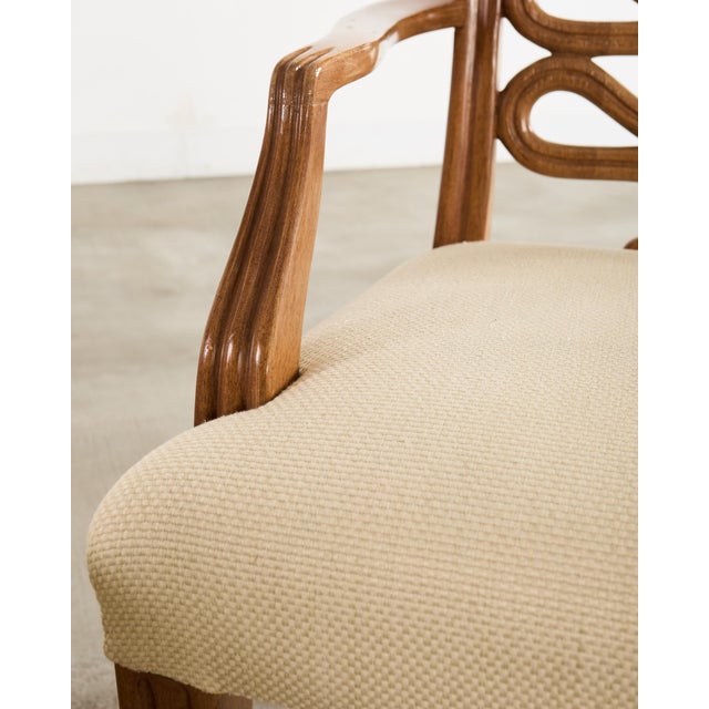 Pair of Dessin Fournir Ribbon-Back Oak Dining Armchairs For Sale - Image 13 of 18