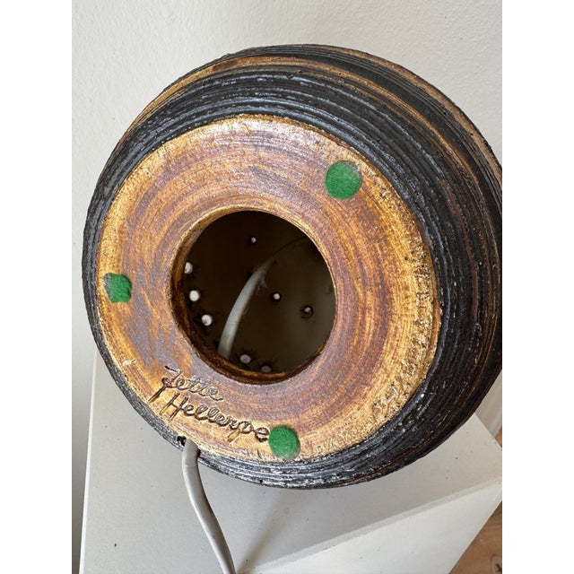 Sgrafitto Heart Table Lamp with Punched-Out Wholes by Jette Hellerøe, Denmark, 1970s For Sale - Image 6 of 7