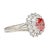 Art Deco Gia Certified 1.63 Carat Padparadscha Sapphire and Diamond Halo Set Cluster Ring Size 7.25 For Sale - Image 3 of 7