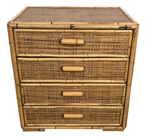 Italian Bamboo and Rattan Chest of Drawers, 1960s