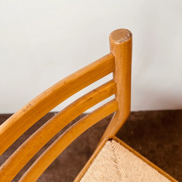 Maple + Woven Rush Italian Chairs - Pair For Sale In Buffalo - Image 6 of 6