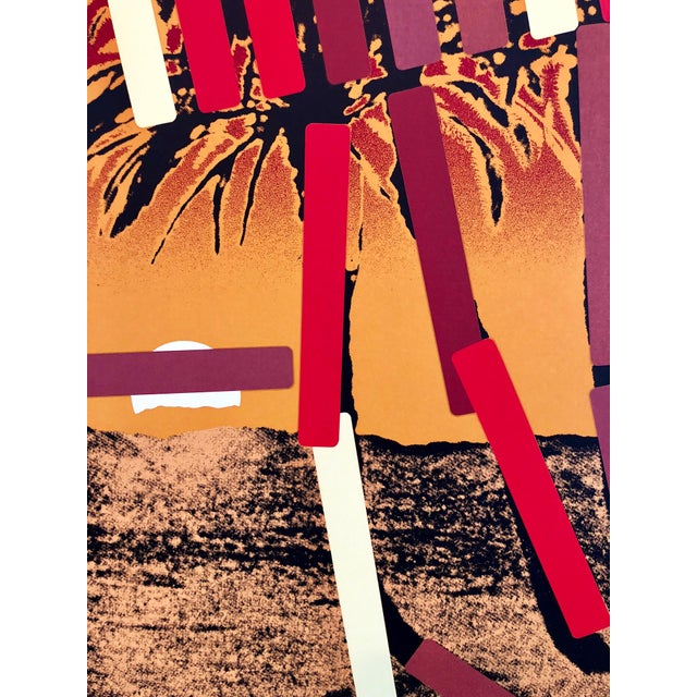 Menashe Kadishman, Israeli Modern Pop Art Photo Silkscreen Serigraph Palm Trees Kadishman, c.1979 For Sale In Miami - Image 6 of 7
