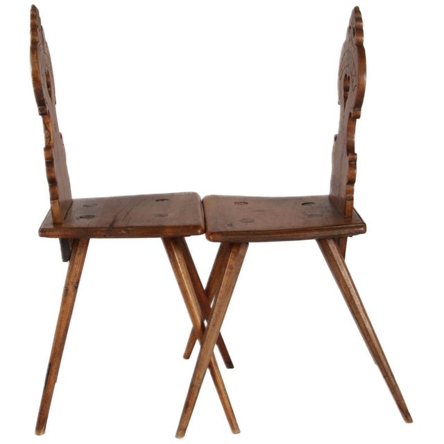 Antique Board Chairs in Walnut, 1815-1825, Set of 2 For Sale - Image 11 of 13