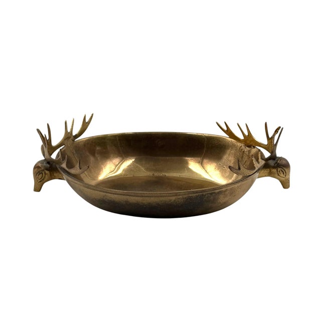 1970s Mid-Century Modern Brass Deers Centerpiece / Bowl, France 1970s For Sale - Image 5 of 17