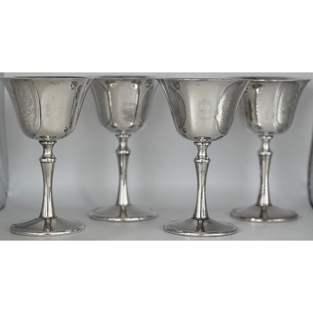 Made in Italy El De Uberti Mid-Century Silver Plated Goblets - Set of 8 For Sale - Image 12 of 17