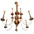 Mid-Century Italian Brass Chandelier, 1950s For Sale