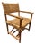 In the Style of McGuire Lattice Leather Strip Safari Chair For Sale