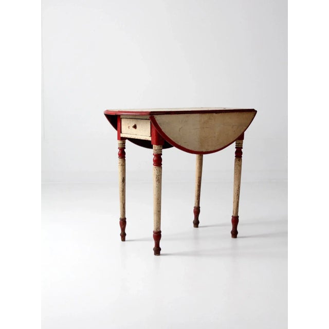 Antique Drop Leaf Accent Table For Sale - Image 13 of 13