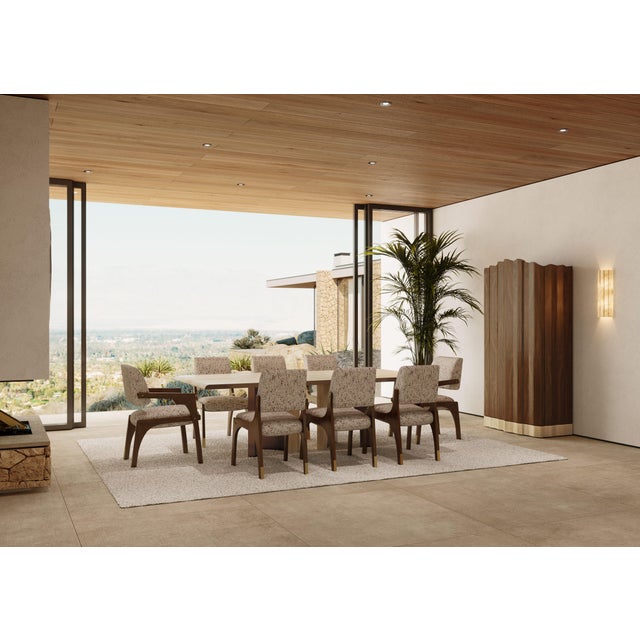 Brown Arches II Dining Chair in Walnut and Chenille from Insidherland For Sale - Image 8 of 13