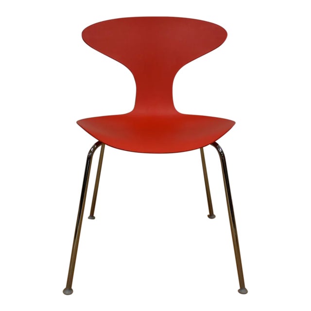 Bernhardt Modern Red Chrome Desk Chair For Sale