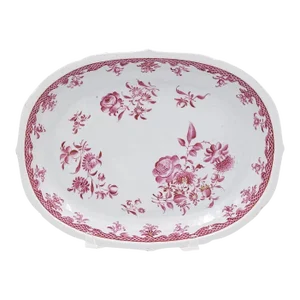 Rare Famille Rose Pink Oval Platter, Chinese Export, Circa 1760