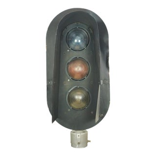Vintage Vertical Color Railroad Signal Post Light For Sale