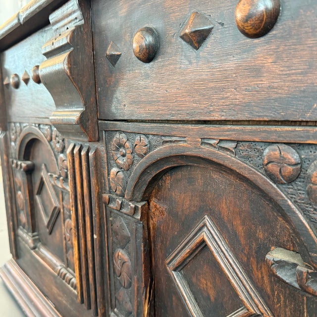 Brown Antique Artisan Hand Carved Mahogany Blanket Chest Trunk For Sale - Image 8 of 10