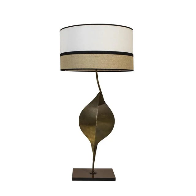Mid-Century Table Lamp with Natural Leaf-Motifs, France, 1960s For Sale - Image 4 of 8
