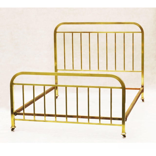 French Art Deco Brass Bed, 1930s For Sale - Image 4 of 9