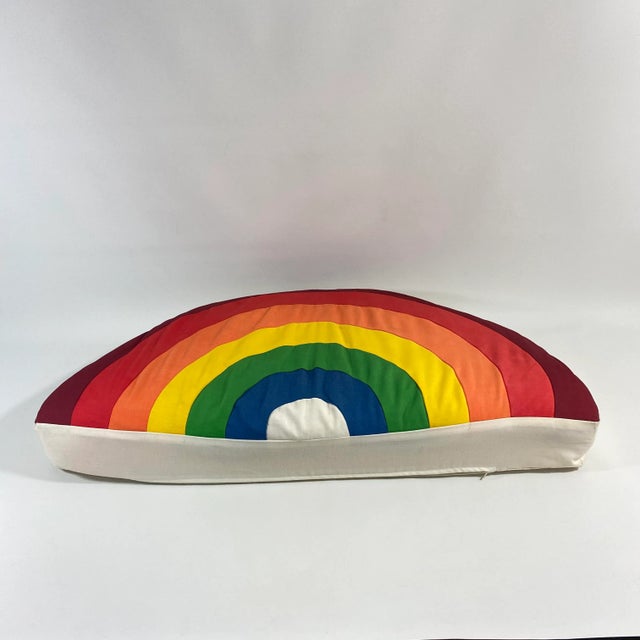 Vintage 1970s Quilted Rainbow Pop Art Pillow For Sale - Image 12 of 13