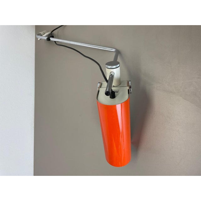 Adjustable Orange Metal Wall Light from Wilhem Braun-Feldweg Doria Light, Germany, 1970s For Sale - Image 17 of 18