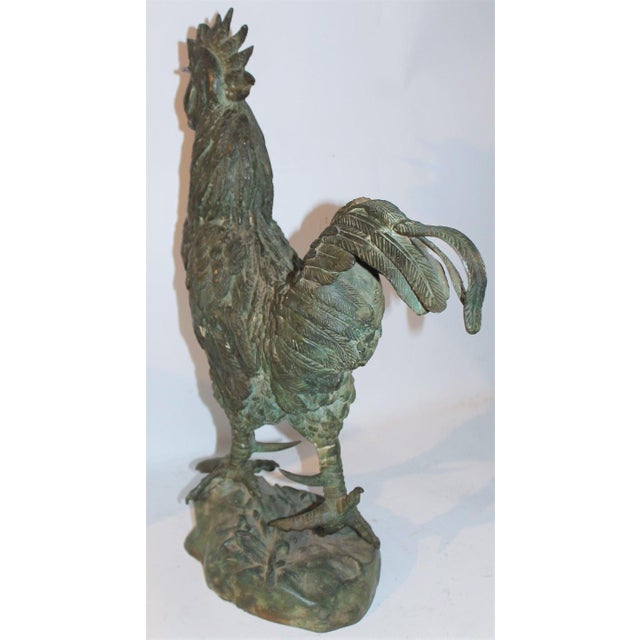 Early 20th Century Early 20thc Bronze Rooster Sculpture For Sale - Image 5 of 10