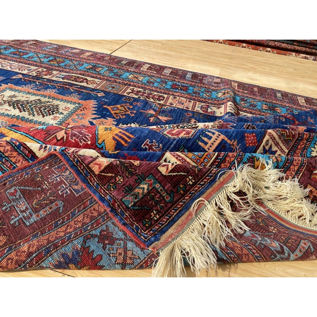 1980s Vintage Shirvan Kork Wool Rug, Indigo Medallion For Sale - Image 5 of 8