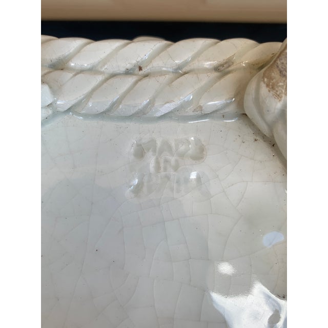 1960s French Country White Ceramic Woven Rope Cachepot Basket For Sale - Image 13 of 13