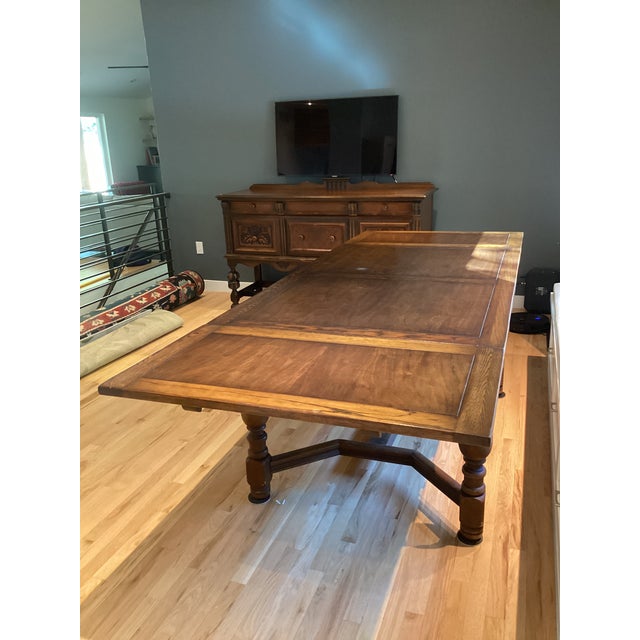 Chestnut 1930s Limbert Buffet/Server (By VanRaalte) and Optional Dining Table For Sale - Image 8 of 9