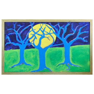 Don Denarie Outsider Art "Trees" Painting, 1997 For Sale