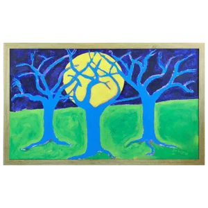 Don Denarie Outsider Art "Trees" Painting, 1997