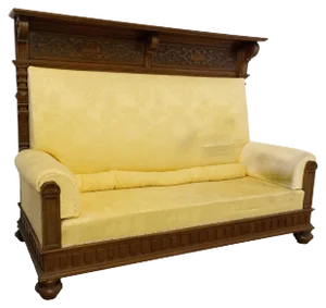 Late-19th Century French Provincial Oak High Back Bench, 1890s