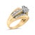 Contemporary 14K Yellow Gold 2-1/3 Cttw Diamond Cluster Channel Set Chevron Shaped Engagement Ring (H-I Color, SI1-SI2 Clarity) - Ring Size 5.5 For Sale - Image 3 of 7