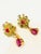 Bochic "Orient" Ruby & Green & Yellow Sapphire Earrings Set 18K Gold & Silver For Sale In New York - Image 6 of 18