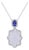 Chalcedony, Diamond and Tanzanite Platinum Pendant Necklace - Fei Liu For Sale