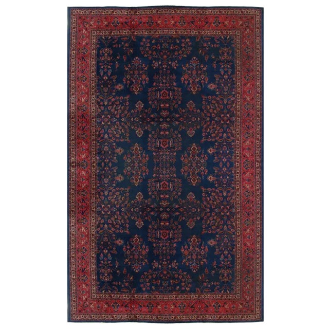 1960s Navy Blue Antique Turkish Tabriz Rug For Sale - Image 4 of 4