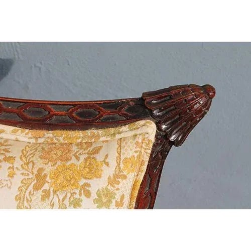 Wood Traditional Carved Asian Chinoiserie Sofa For Sale - Image 7 of 11